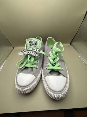 Converse Chuck Taylor All Star Low Grey Lime Green Women's Size 6